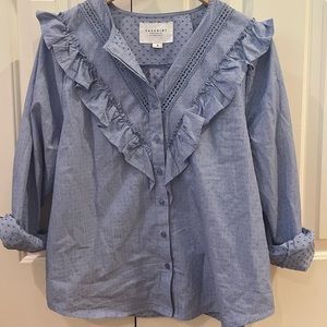 THE SHIRT 👕! By Rochelle Behrens. Feminine, blue, stripes, textured 🩵